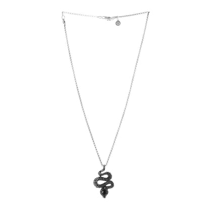John Hardy Sterling Silver Diamond Black Chalcedony Black White Sapphire Legends Cobra Pendant Necklace 3 of 8