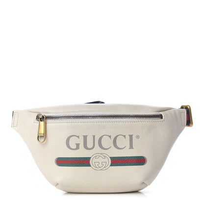 Gucci Grained Calfskin Small Logo Belt Bag White 1 of 10