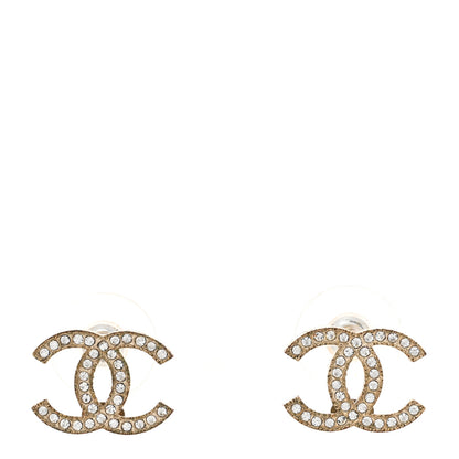 Chanel Crystal CC Earrings Gold 1 of 4
