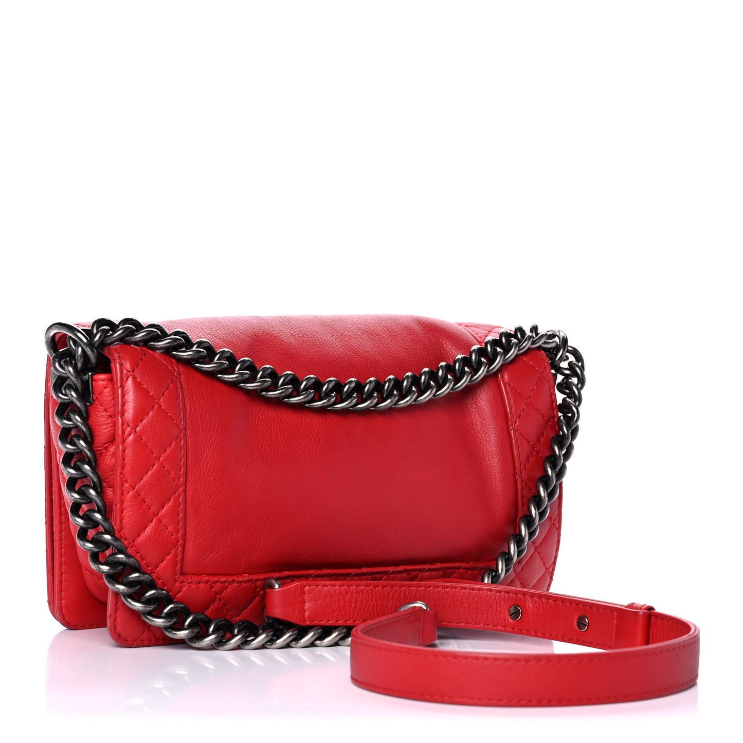 Calfskin Medium Boy Reverso Flap Red