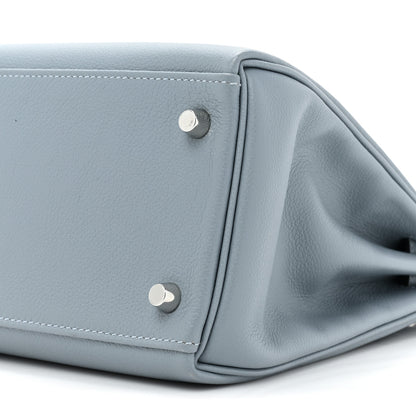 Hermes Evercolor Kelly Retourne 28 Bleu Lin 7 of 11