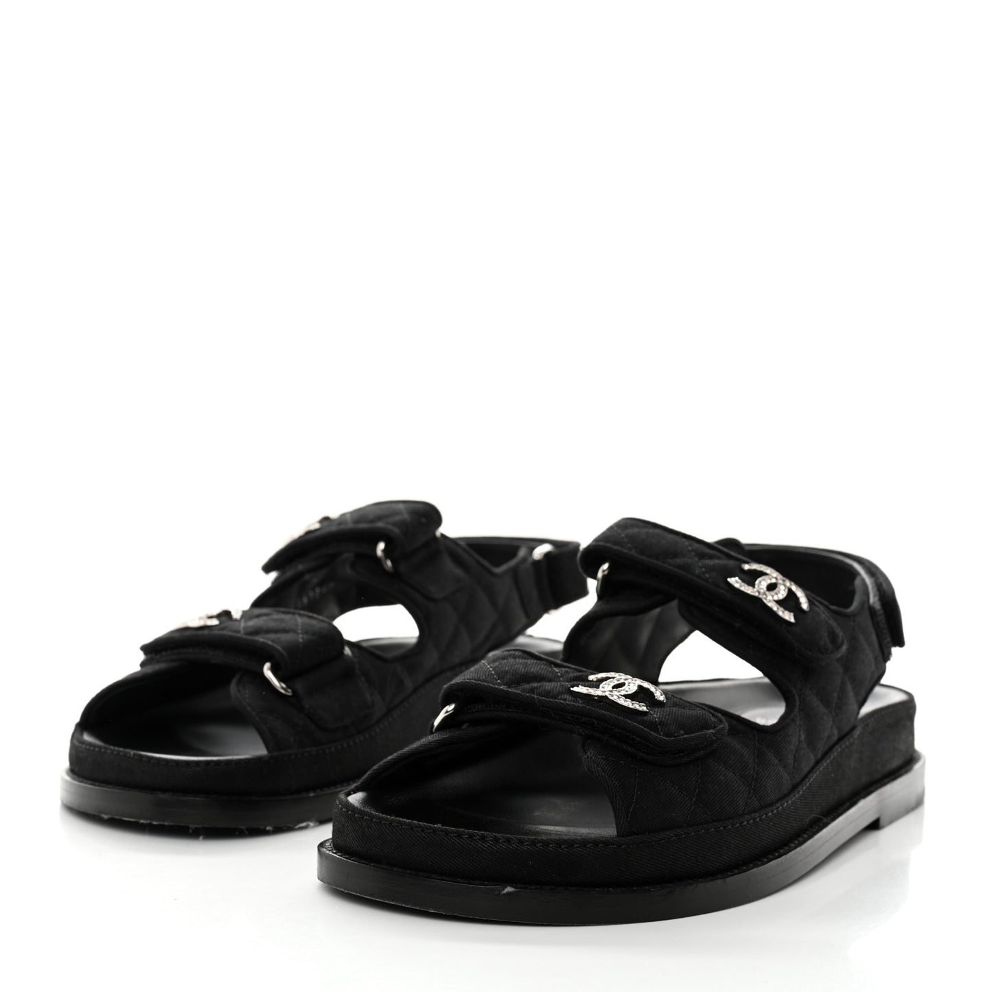 Mixed Fibers Velcro Dad Sandals 36.5 Black