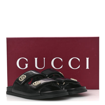 Gucci Nappa Double G Crystal Womens Isla Dad Sandals 38 Black 11 of 11