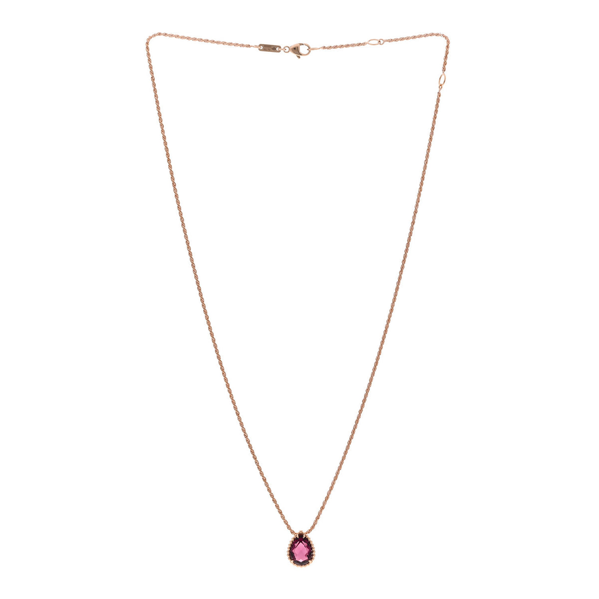 Boucheron 18K Pink Gold Diamond Rhodolite Garnet S Motif Serpent Boheme Necklace 3 of 6