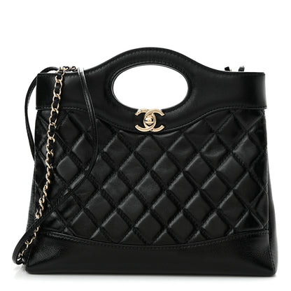 Chanel Shiny Lambskin Quilted Mini 31 Shopping Bag Black 1 of 10