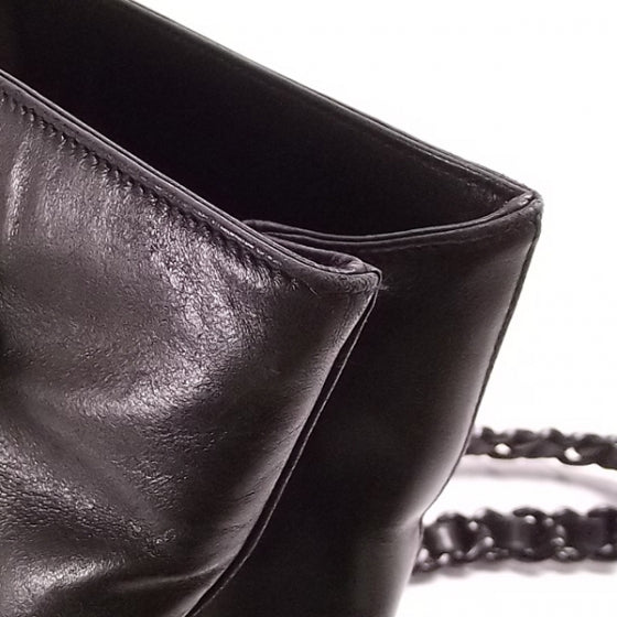 Tessuto Leather Chain Strap Black