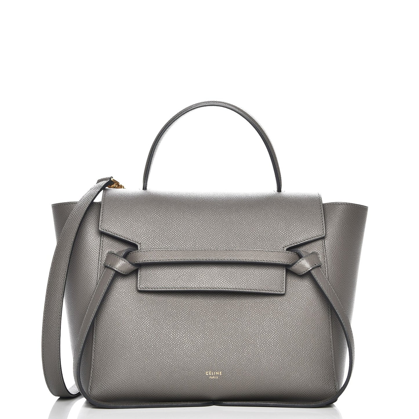Baby Grained Calfskin Micro Belt Bag Grey