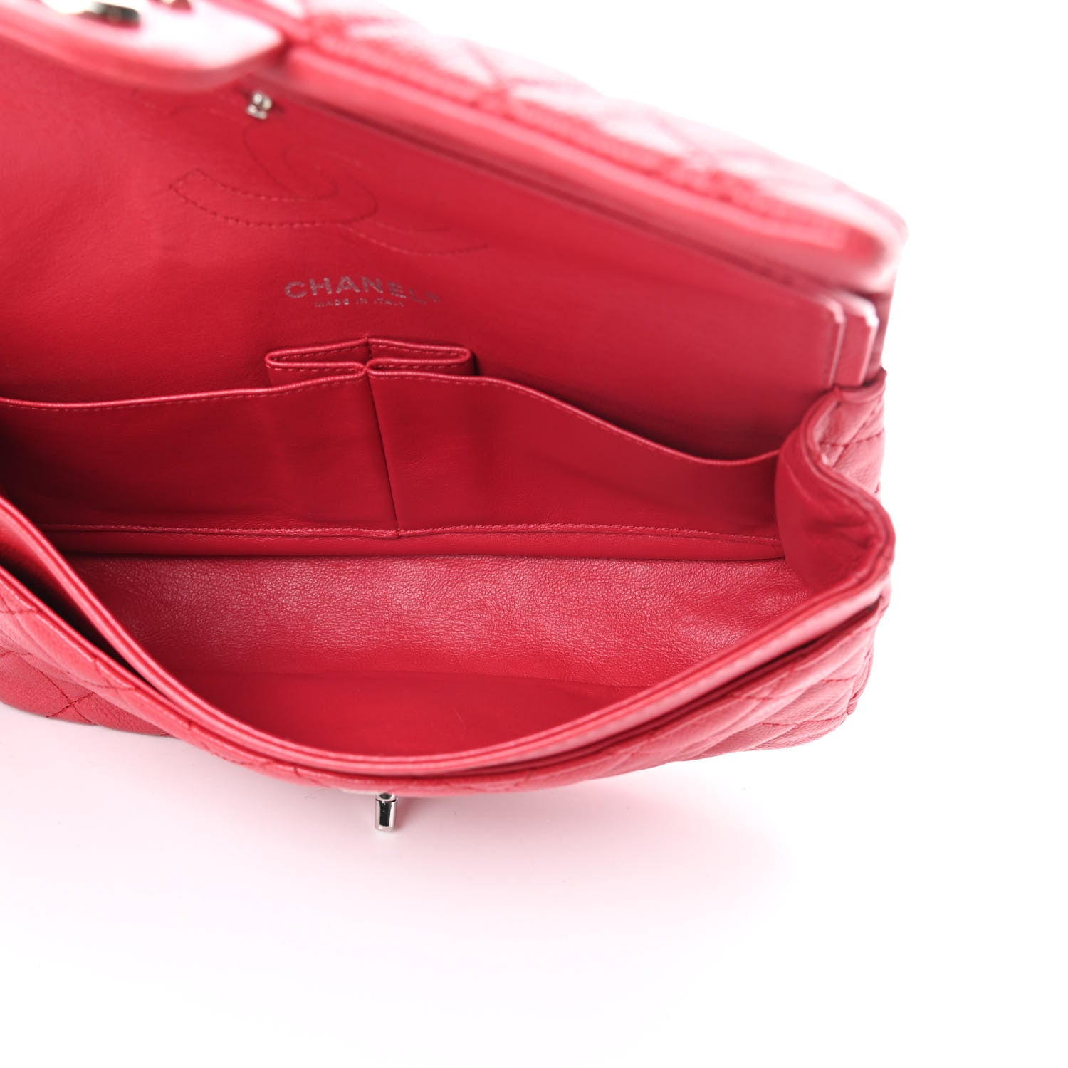 Chanel Washed Caviar Quilted Medium Double Flap Red 5 of 13