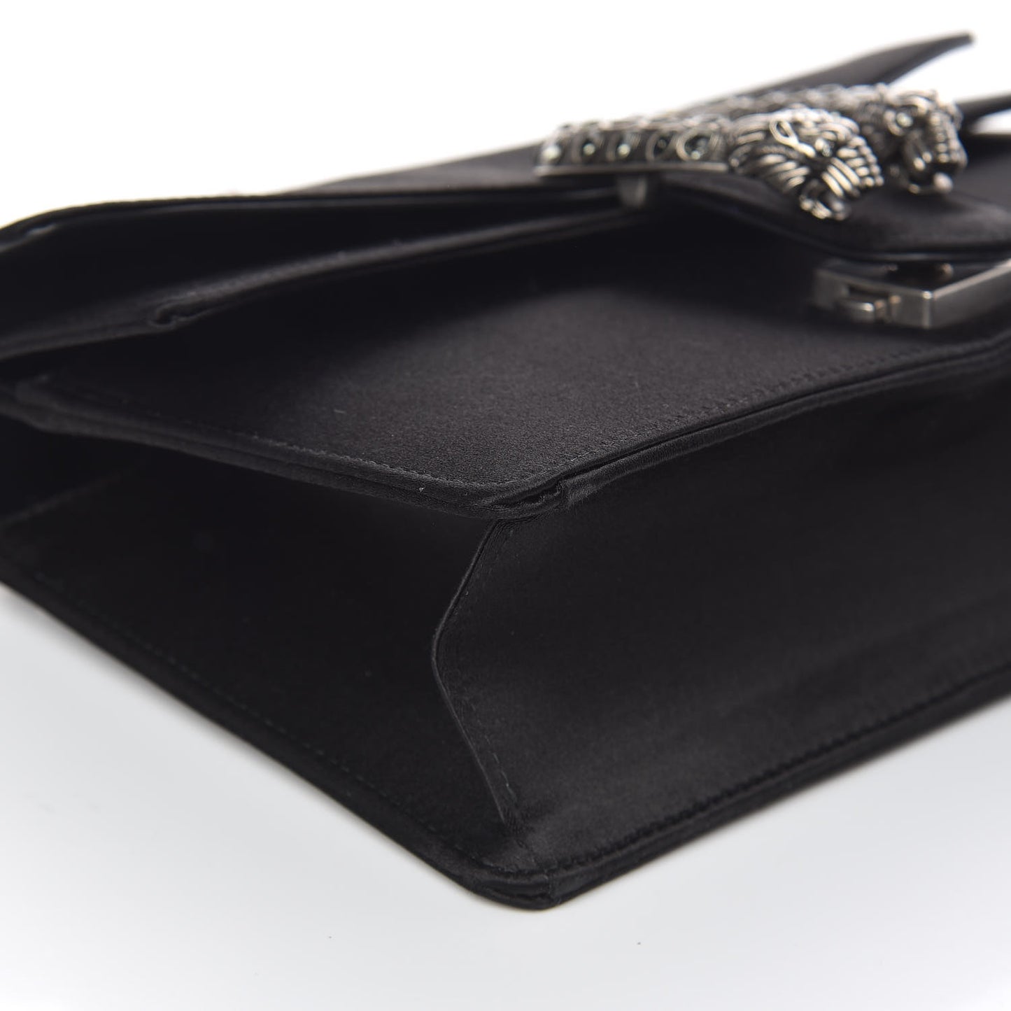 Satin Silk Crystal Small Dionysus Shoulder Bag Black Black Diamond