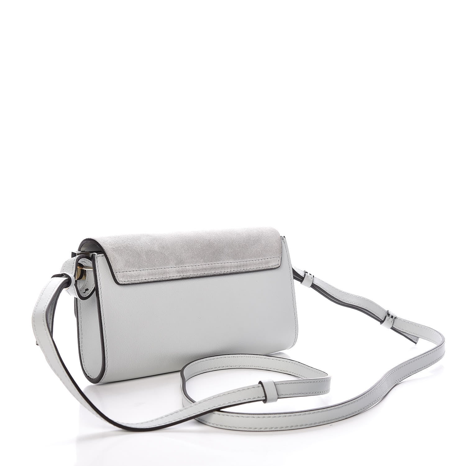 Chloe Suede Calfskin Mini Faye Shoulder Bag Airy Grey 3 of 10