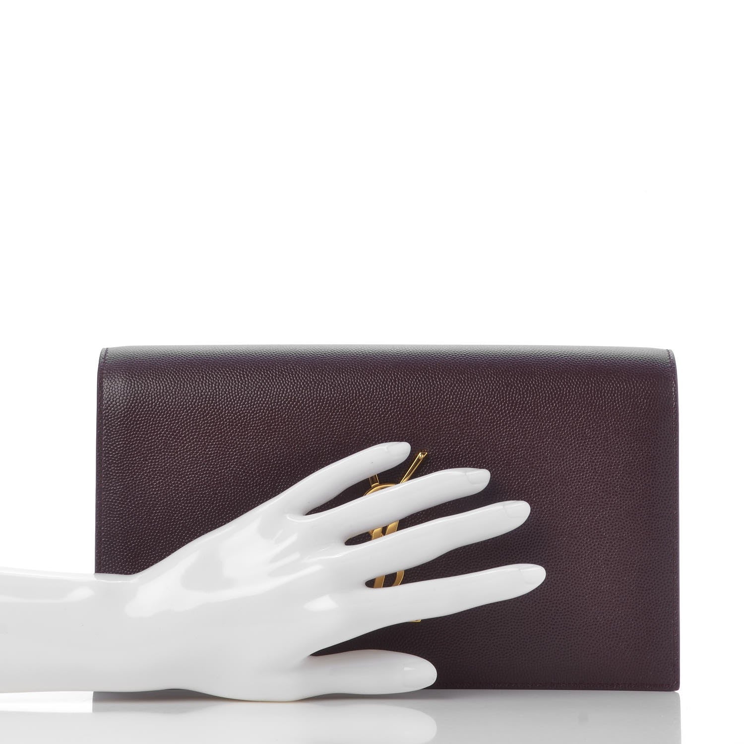 Saint Laurent Grain De Poudre Classic Kate Monogram Clutch Amaranto 2 of 6