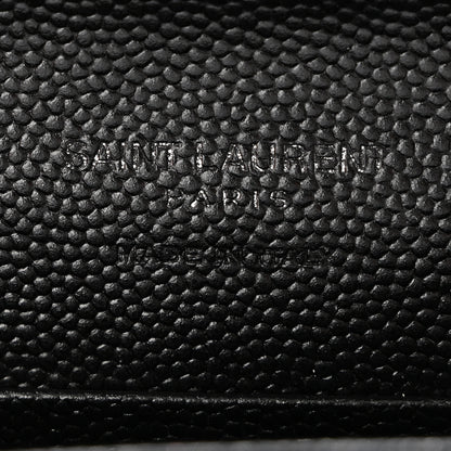Saint Laurent Grain De Poudre Matelasse Chevron Small Monogram Envelope Wallet Black 6 of 8