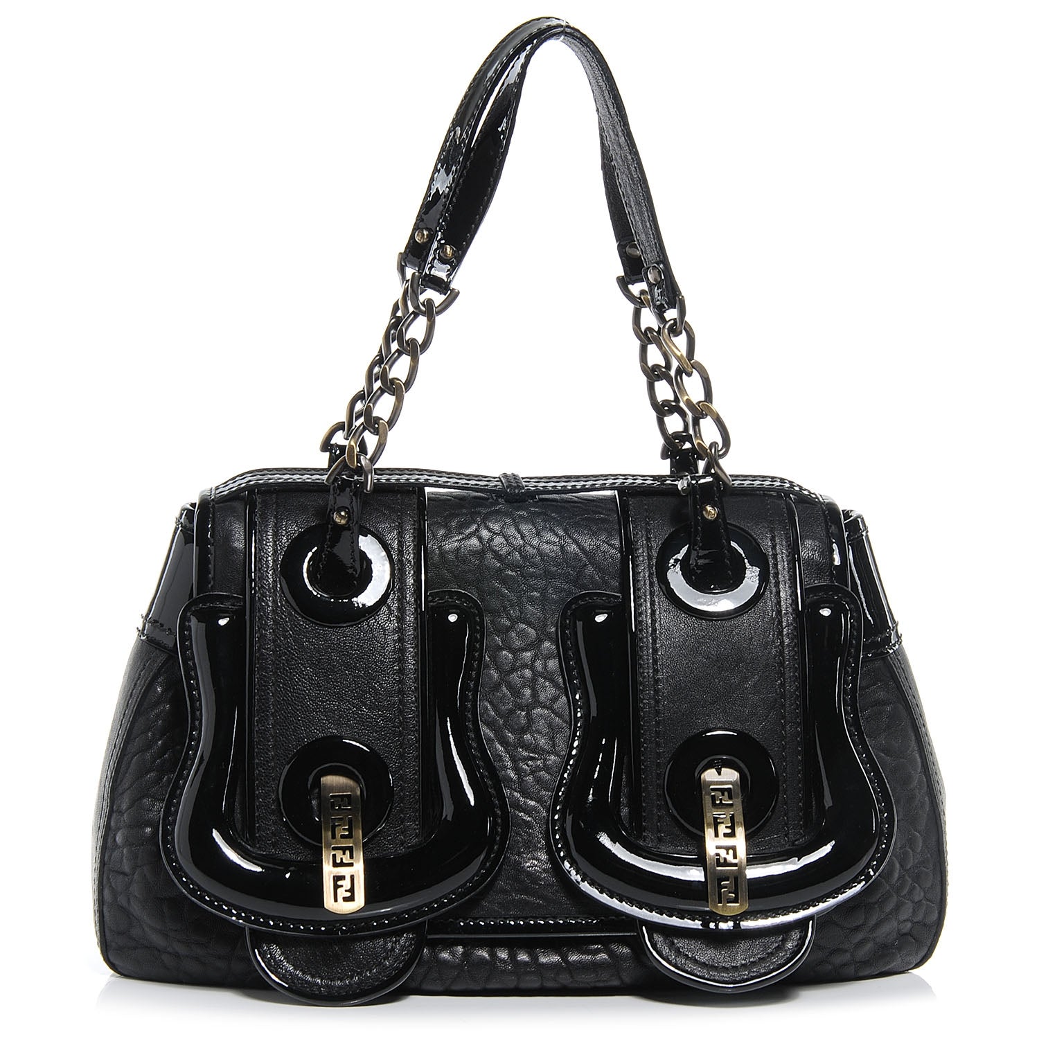 Fendi Nappa Patent B Bag Black 1 of 8