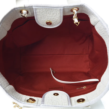 Chanel Lurex Boucle Medium Deauville Tote White 7 of 10