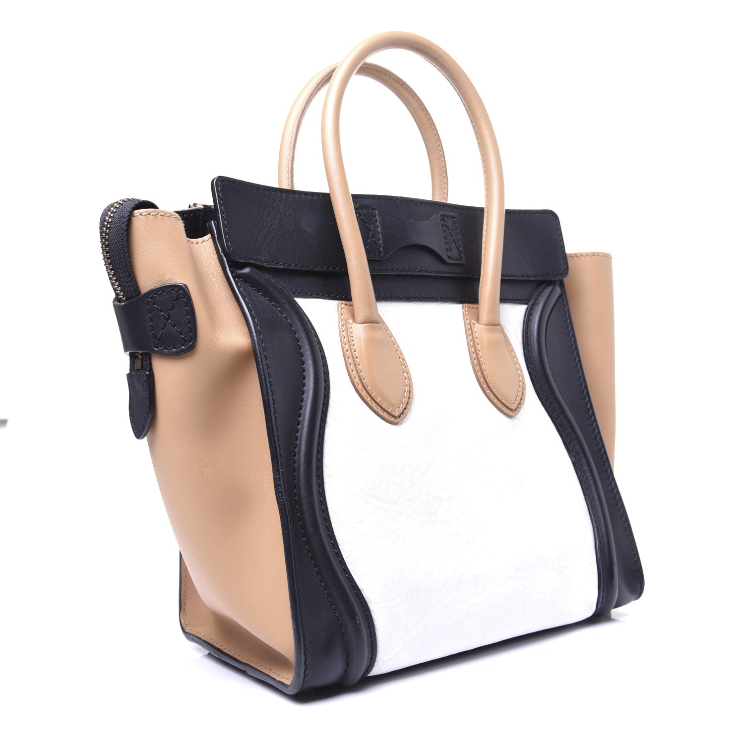 Celine Smooth Calfskin Shrunken Lambskin Micro Tri-Color Luggage White 3 of 14