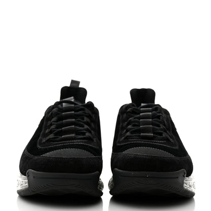 Chanel Suede Grosgrain Mens CC Sneakers 46 Black 2 of 8