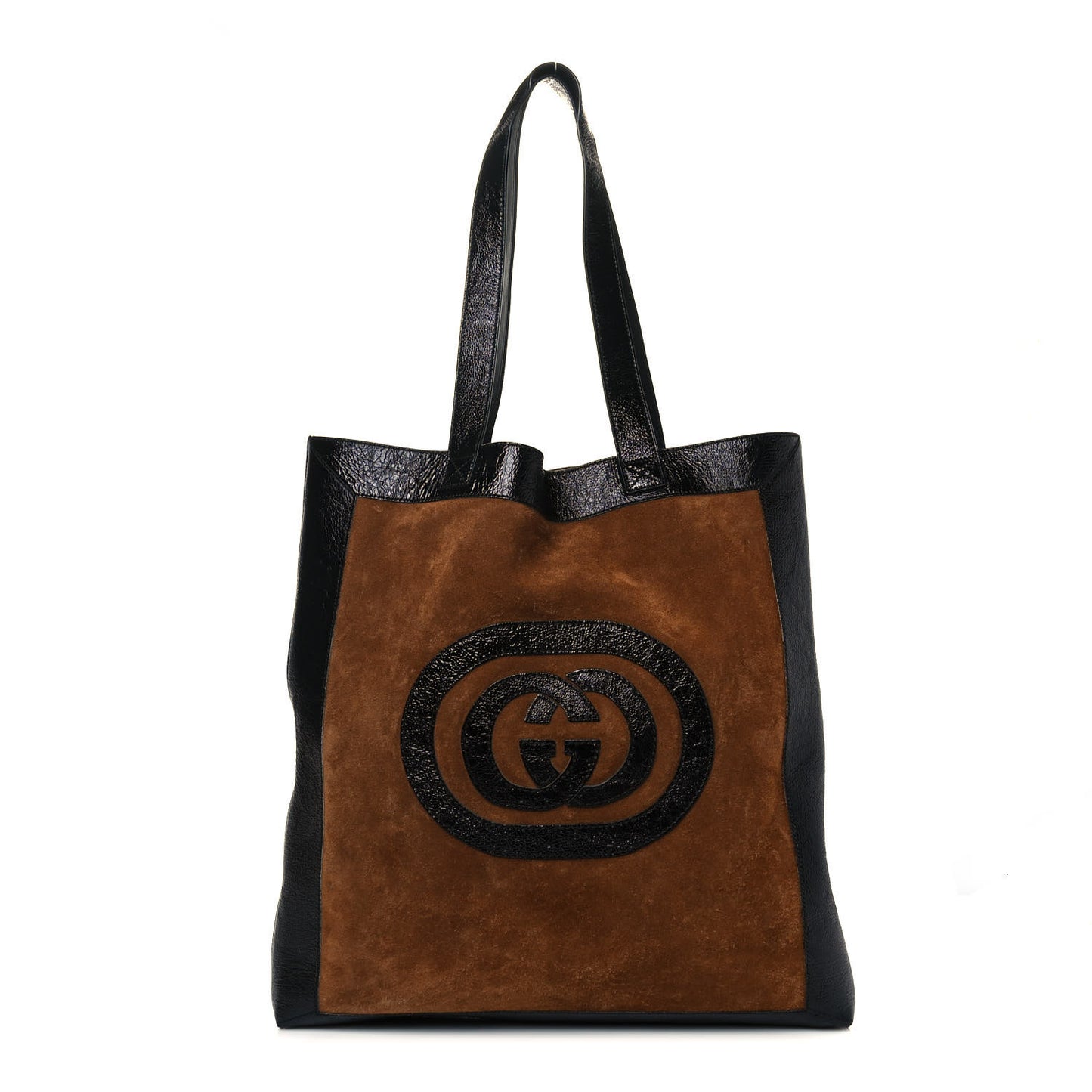 Suede Large Ophidia Vertical Shopping Tote Chestnut
