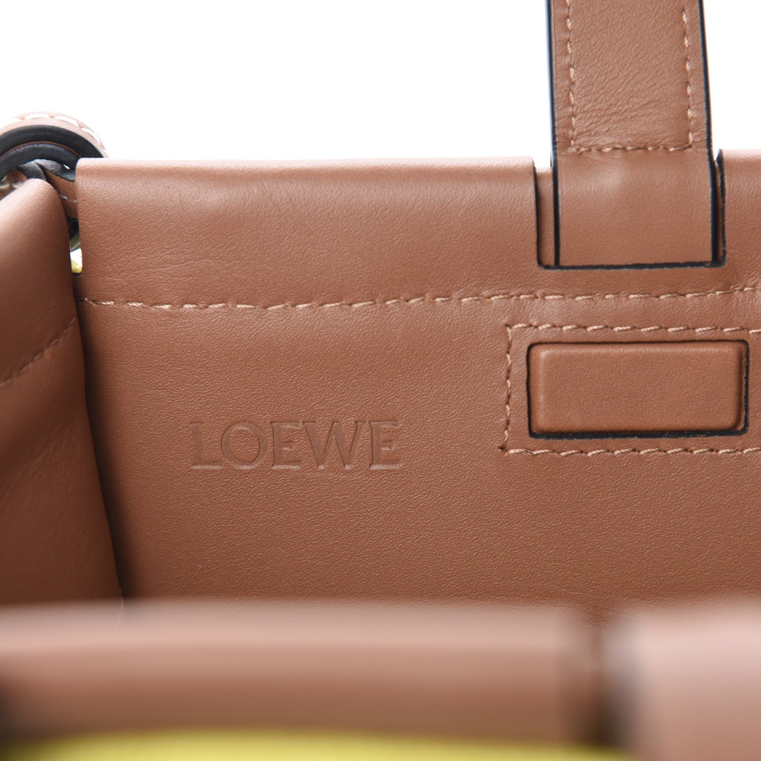 Loewe Canvas Calfskin Cushion Tote Yellow 8 of 9