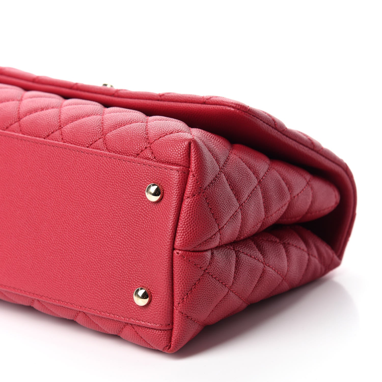 Chanel Caviar Quilted Small Coco Handle Flap Dark Pink 7 of 10