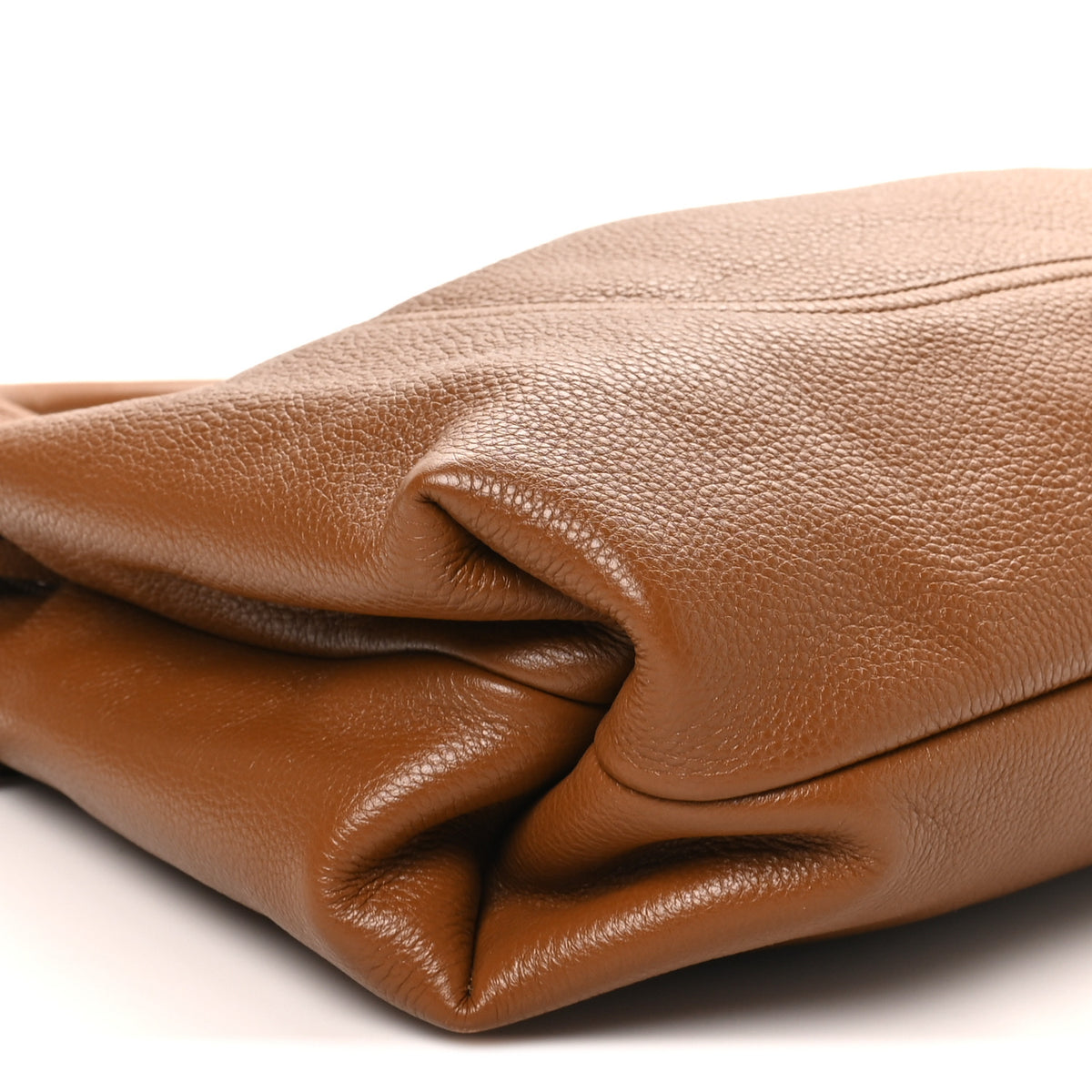 Grained Calfskin Softbit Maxi Shoulder Bag Brown