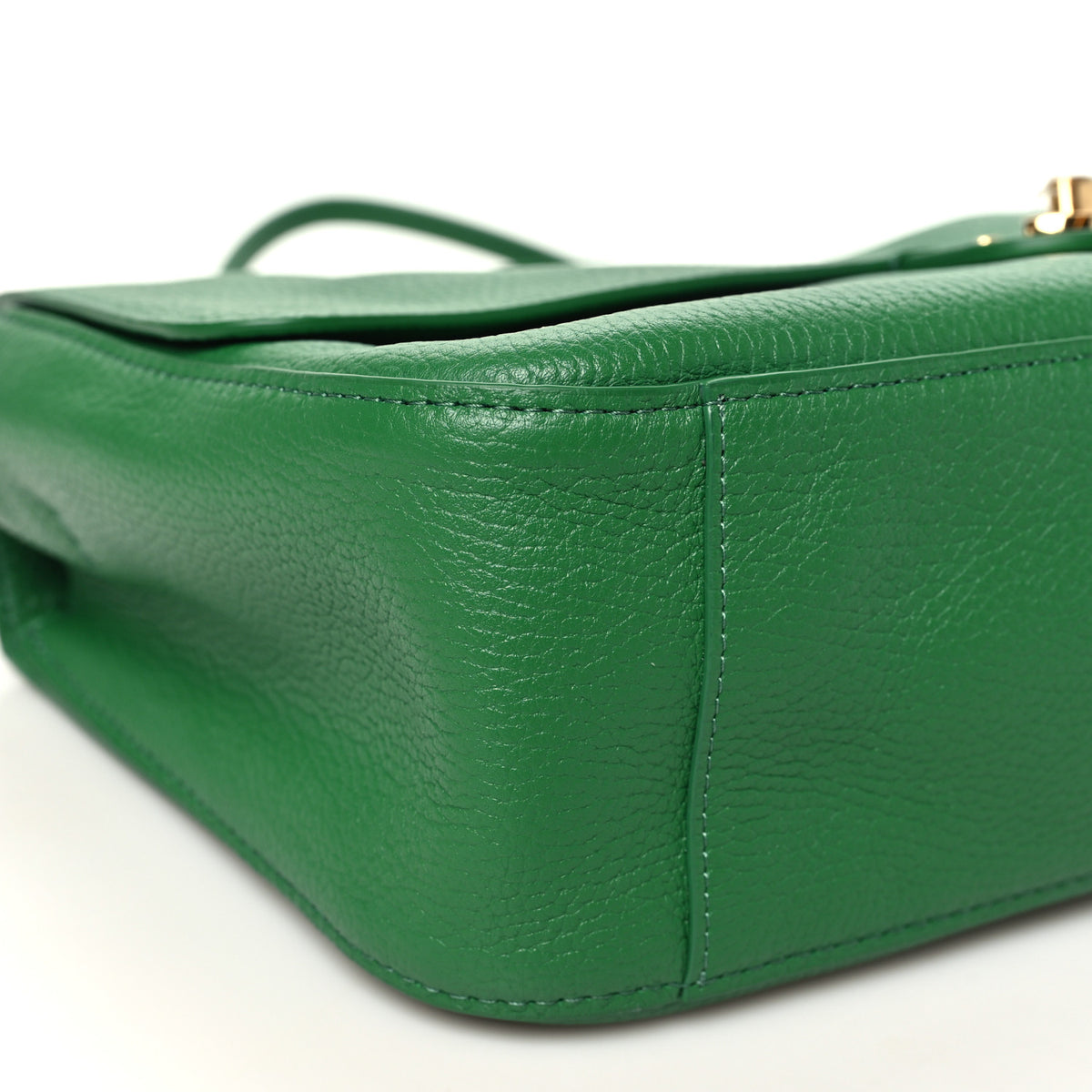 Grained Calfskin Small Souplissimo Maxi Flap Green