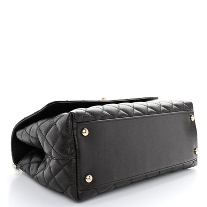 Chanel Caviar Quilted Small Coco Handle Flap Dark Brown 4 of 11