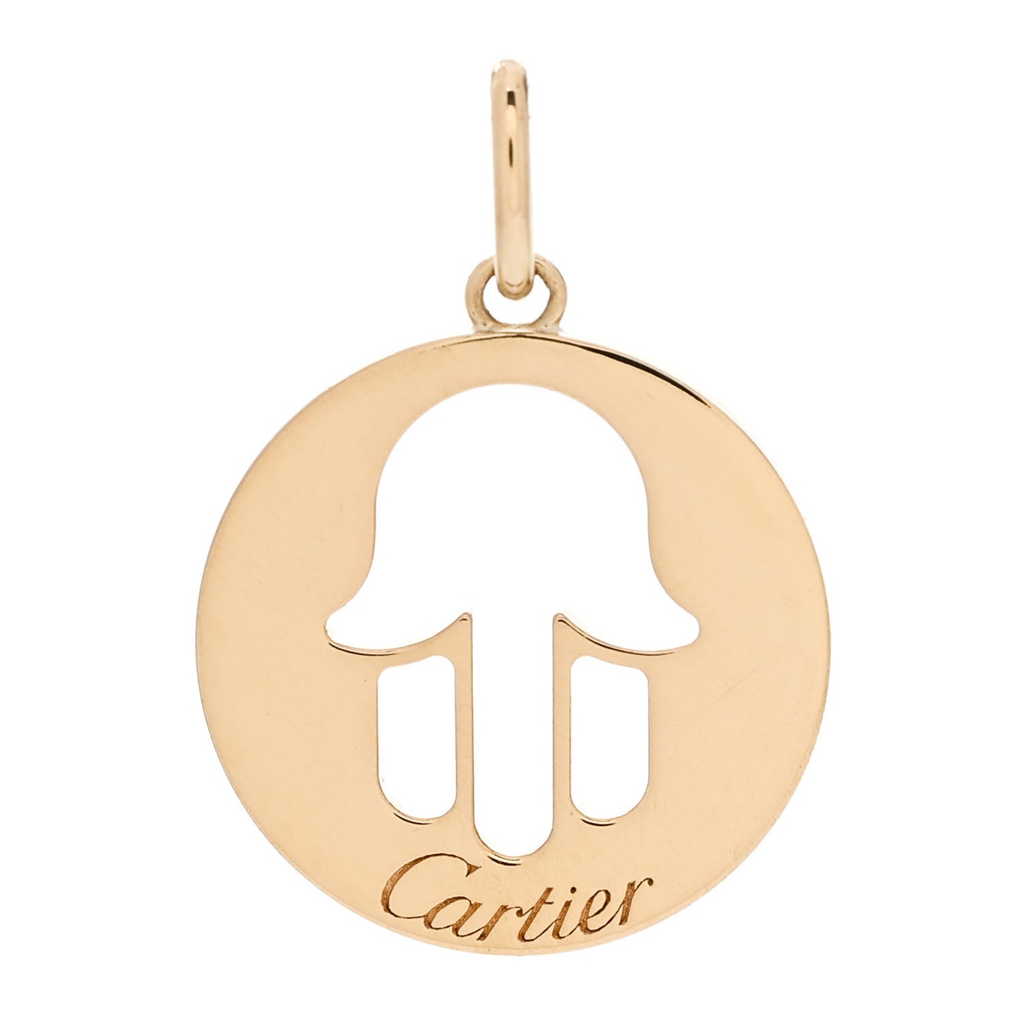 18K Yellow Gold Hand of Fatima Symbol Pendant