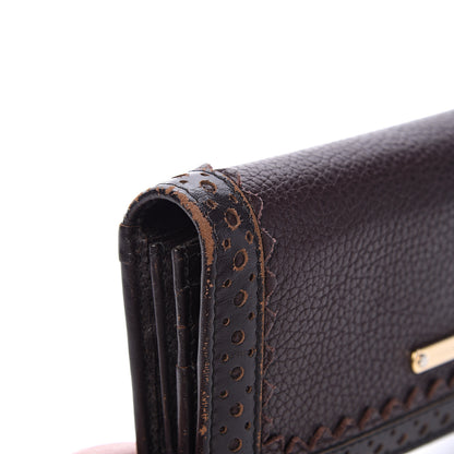 Burberry Grainy Calfskin Continental Wallet Dark Brown 14 of 17