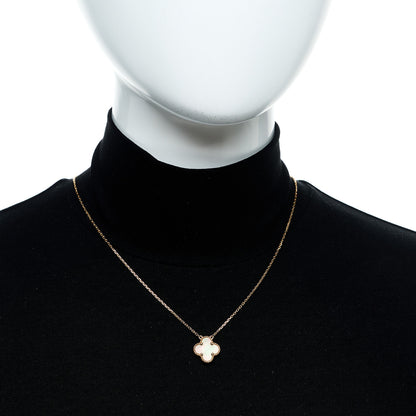 Van Cleef & Arpels 18K Rose Gold Gray Mother of Pearl Vintage Alhambra Pendant Necklace 2 of 5
