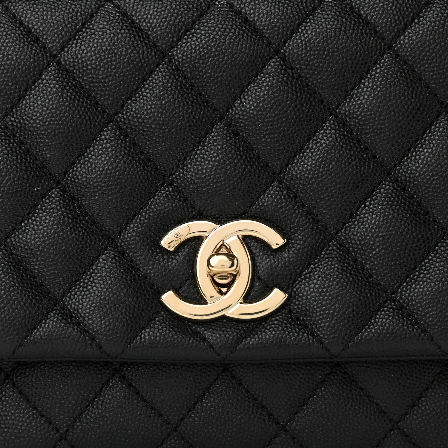 Chanel Caviar Lizard Embossed Quilted Small Coco Handle Flap Black 8 of 11