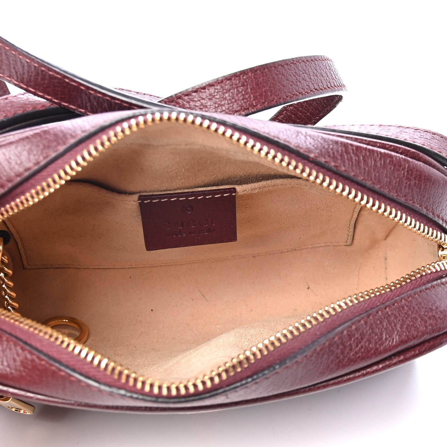 Gucci Calfskin Web Mini Ophidia Shoulder Bag Vintage Bordeaux 4 of 4