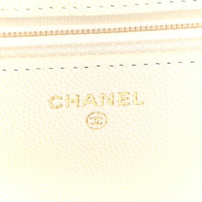 Chanel Caviar Quilted Wallet on Chain WOC White 5 of 10