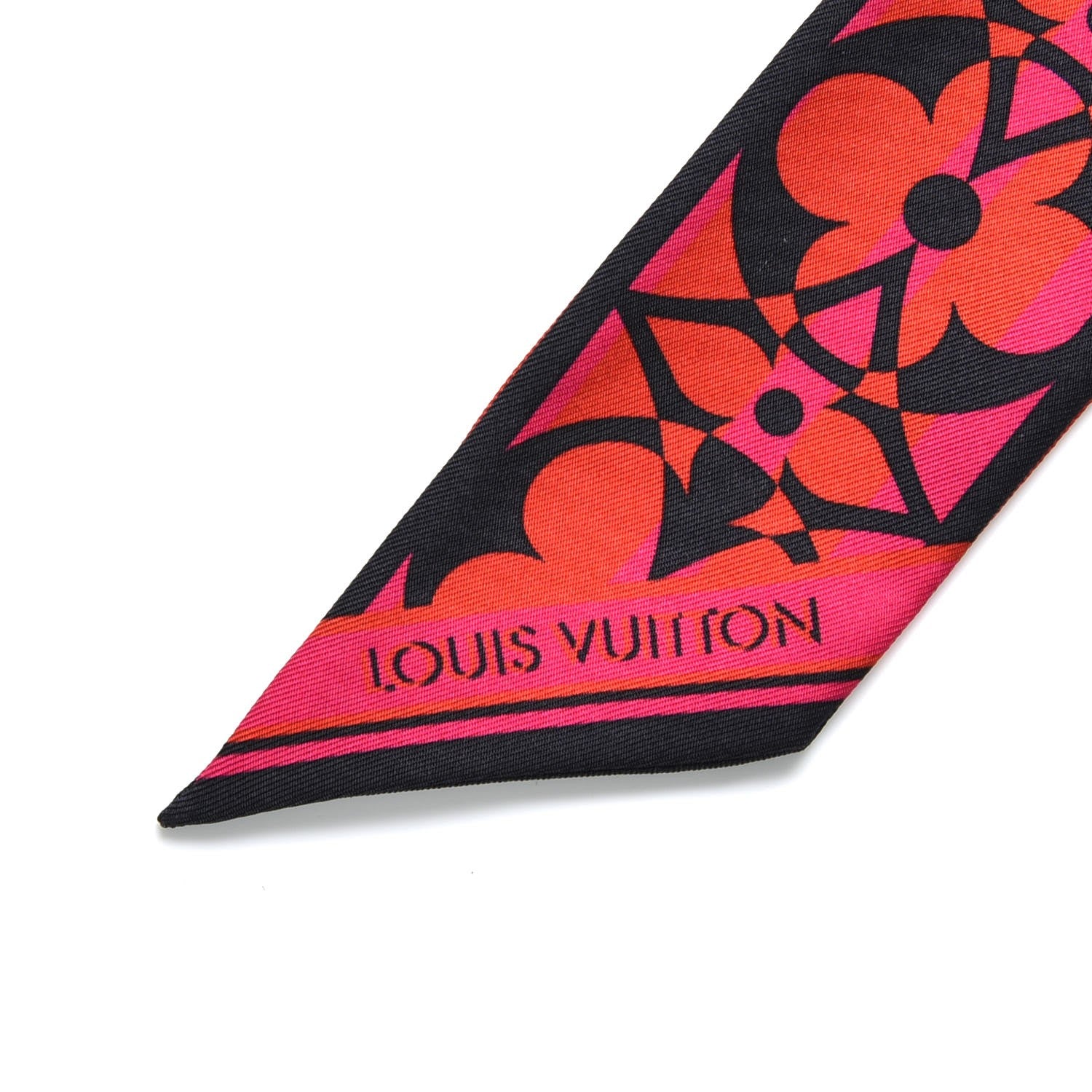 Louis Vuitton Silk Monogram Flower Ink Bandeau Pink Glitter 3 of 4