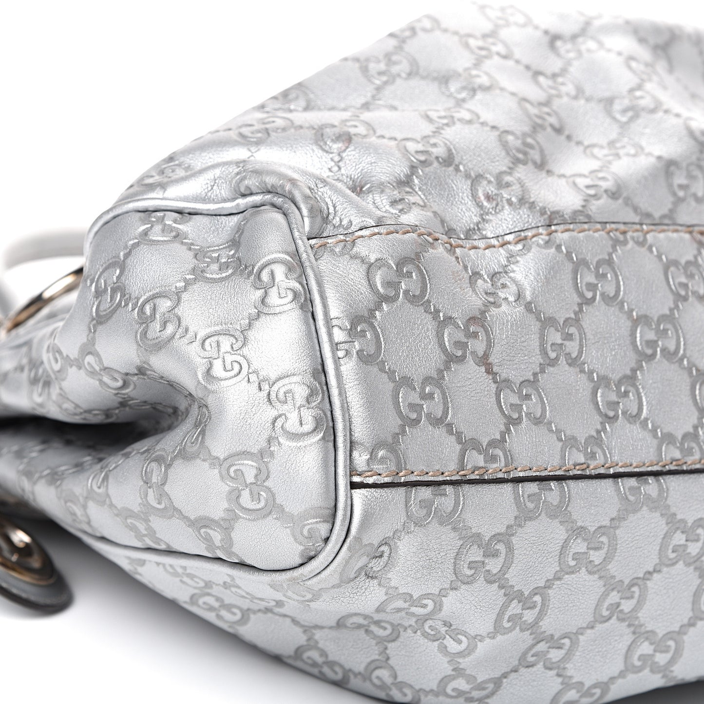 Guccissima Medium Sukey Tote Silver
