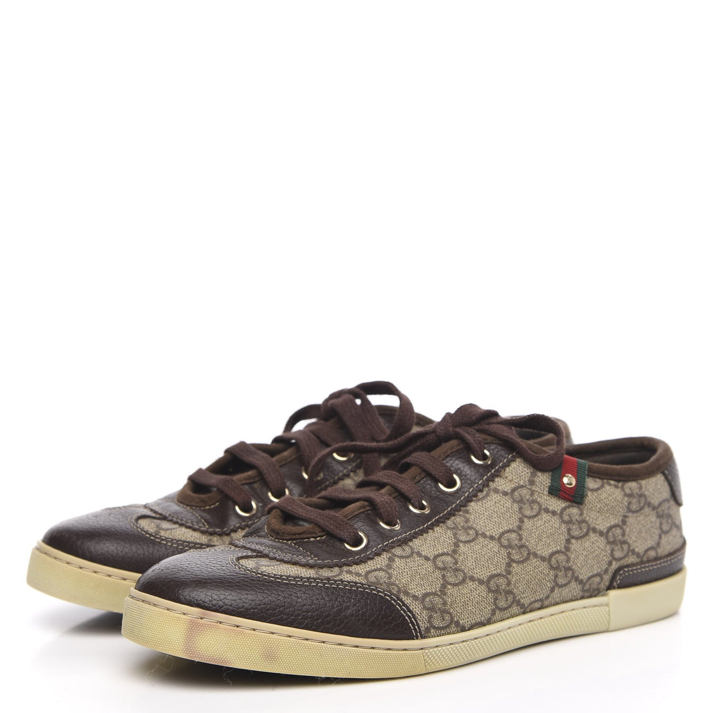 GG Supreme Monogram Low Top Sneakers 37 Brown