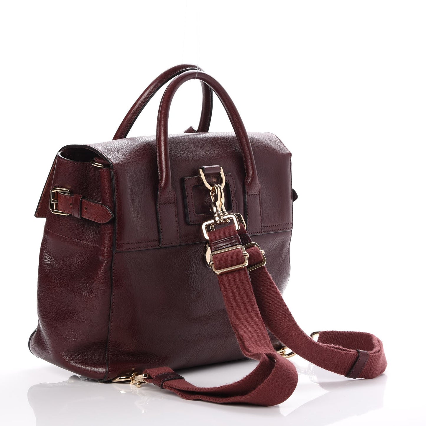 Natural Leather Cara Delevigne Convertible Satchel Oxblood