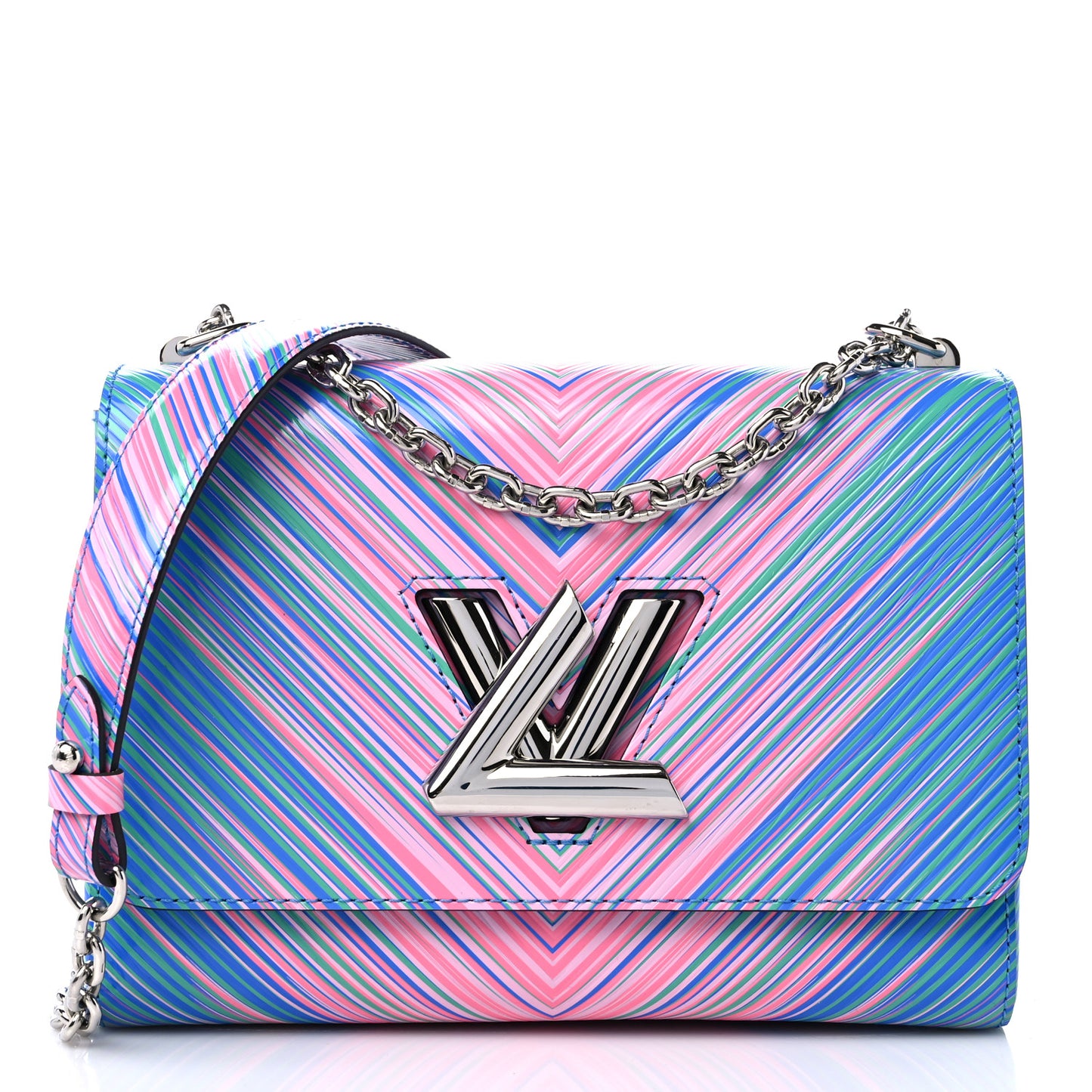 Epi Tropical Twist Shoulder Bag MM Blue Rose