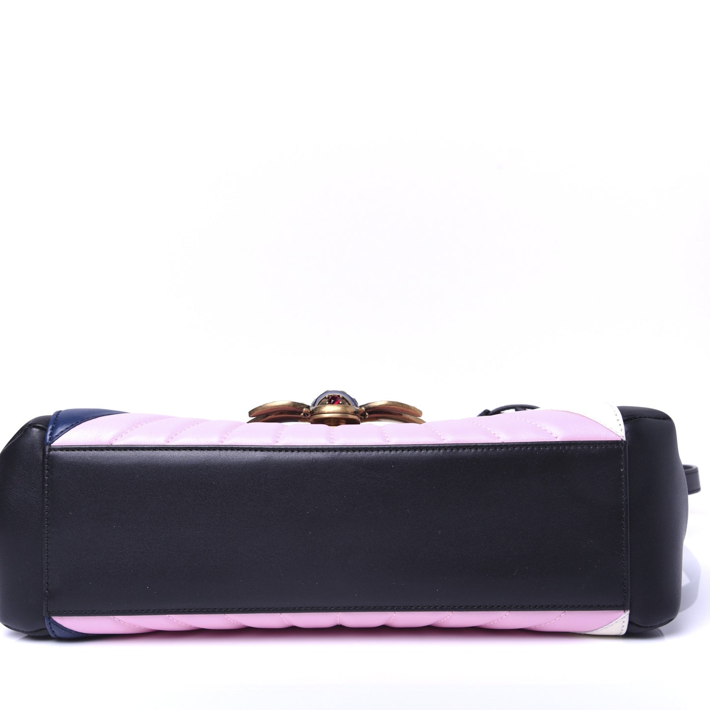 Calfskin Bamboo Trapuntata Queen Margaret Top Handle Bag Blue Agata Hibiscus Red Mystic White Sugar Pink