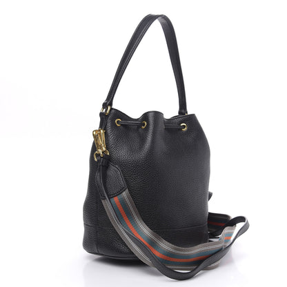 Prada Vitello Daino Drawstring Bucket Black 4 of 10