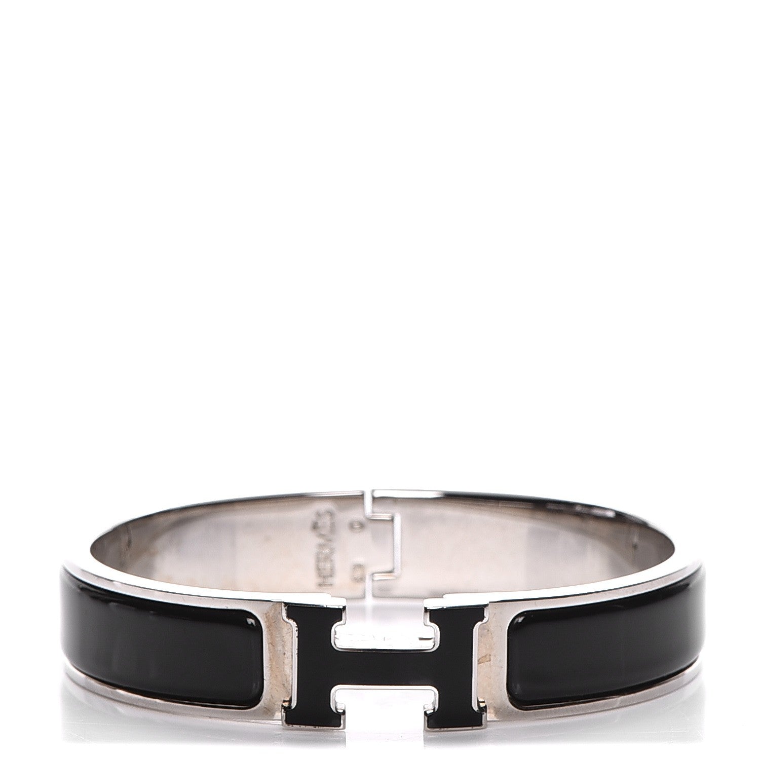 Hermes Enamel Narrow Clic Clac H Bracelet PM Black 1 of 5