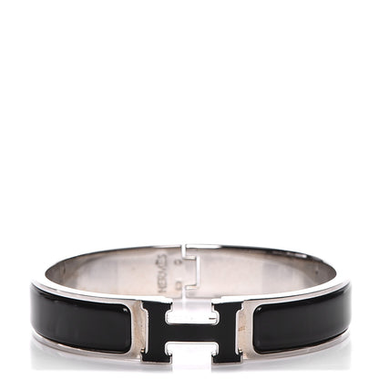 Hermes Enamel Narrow Clic Clac H Bracelet PM Black 1 of 5