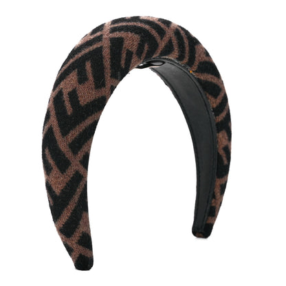 Fendi Wool Cashmere FF Logo Headband Tobacco 2 of 8