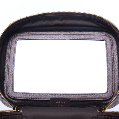 Gucci GG Supreme Monogram Textured Calfskin Web Small Ophidia Vanity Cosmetic Case Beige Ebony New Acero 10 of 14
