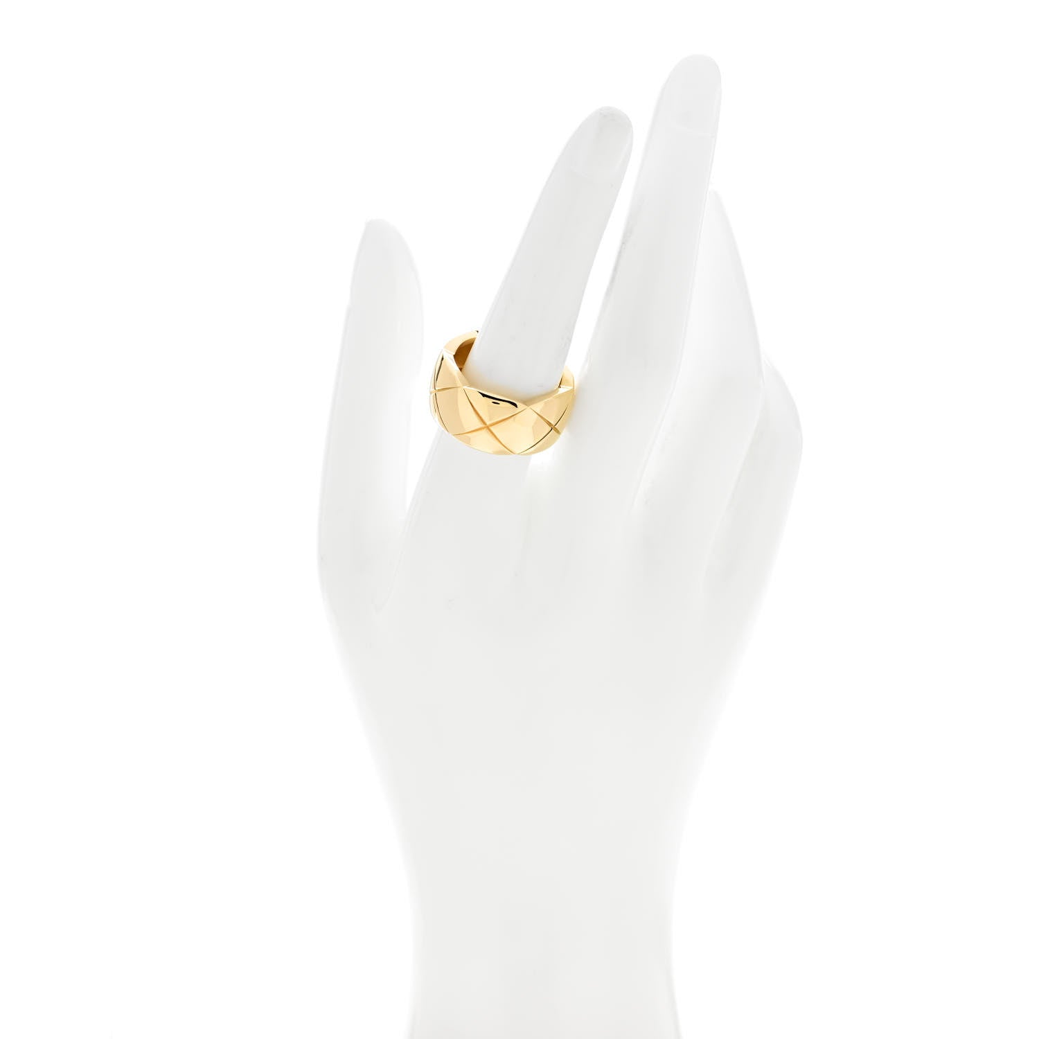 Chanel 18K Yellow Gold Large Coco Crush Ring 57 8 2 of 6