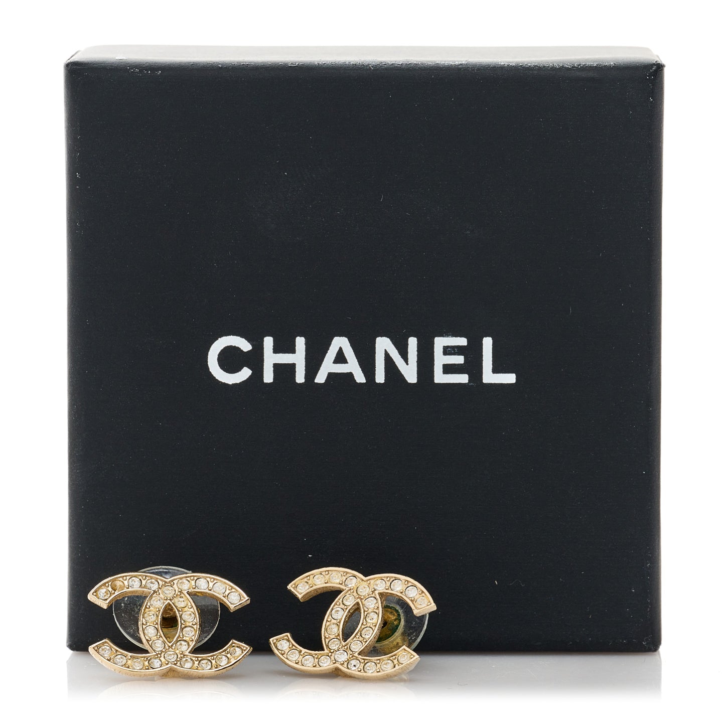Crystal CC Earrings Light Gold