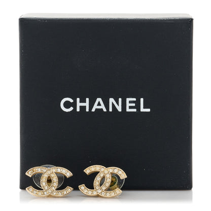 Chanel Crystal CC Earrings Light Gold 2 of 6