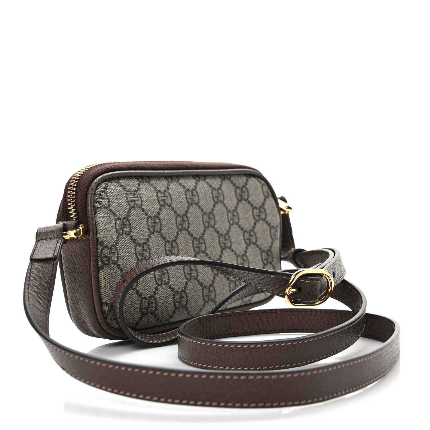 Gucci GG Supreme Monogram Web Mini Ophidia GG Bag Brown 3 of 9