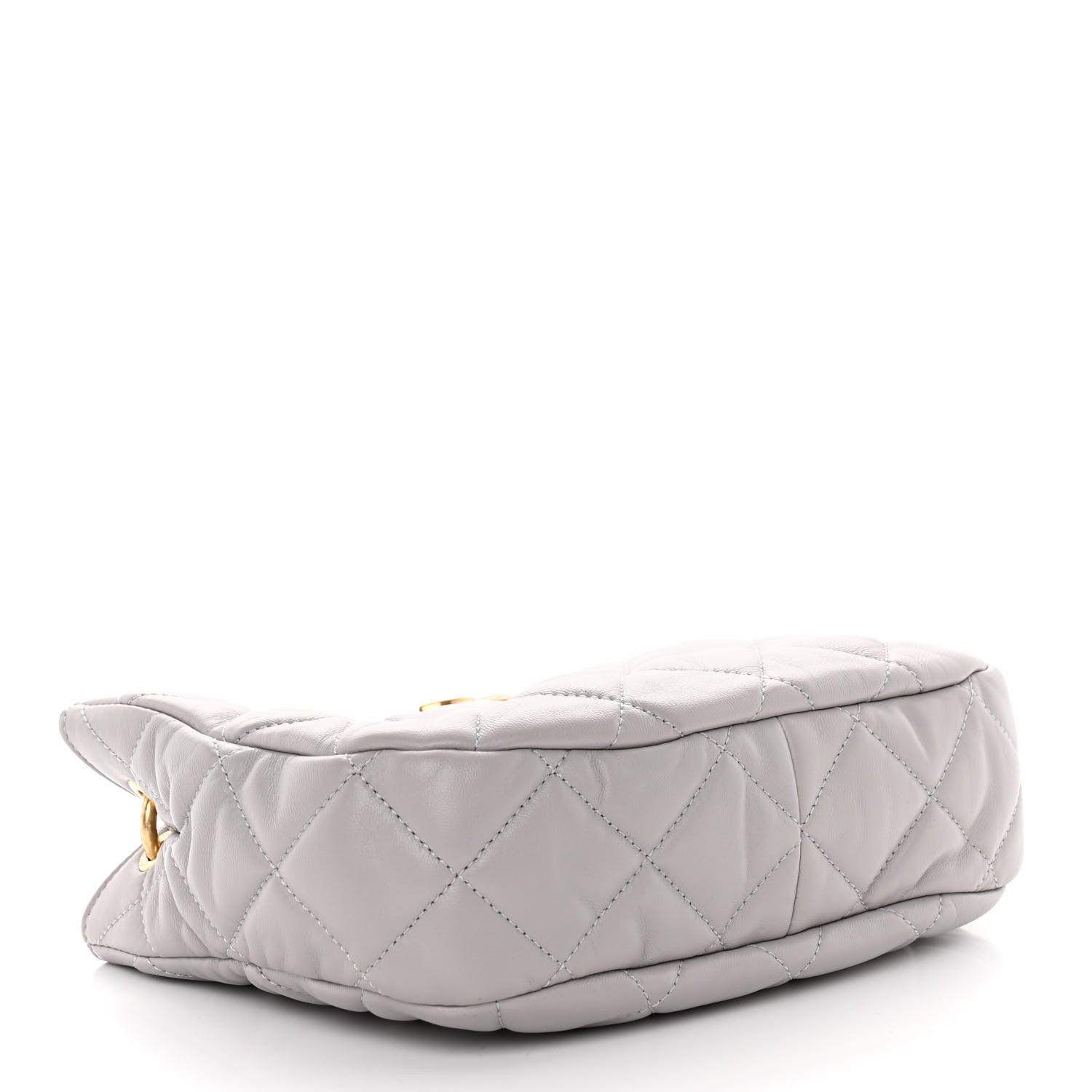 Chanel Lambskin Quilted Chain Hobo Light Grey 4 of 10
