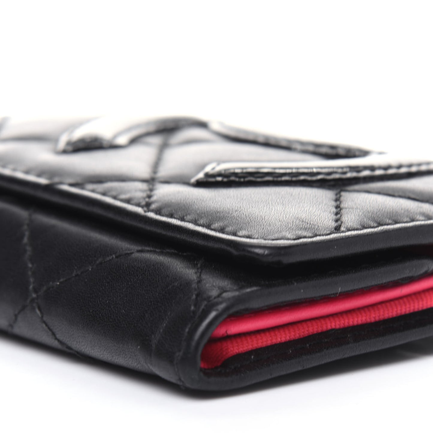 Calfskin Quilted Cambon 6 Key Holder Black