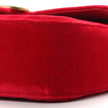 Gucci Velvet Matelasse Mini GG Marmont Shoulder Bag Hibiscus Red 9 of 9